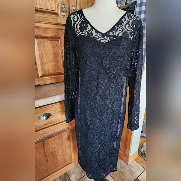 Lane Bryant Womens Black Lace Dress Size 18 NWT